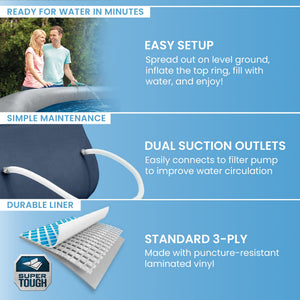 Intex Easy Set 15' x 42" Round Inflatable Outdoor Above Ground Swimming Pool Set