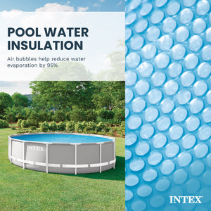 Intex 18 Ft Round Easy Set Blue Solar Cover for Swimming Pools, Pool Cover Only