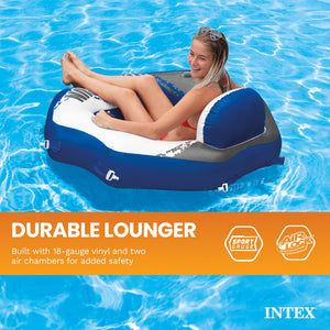 Intex River Run Connect Vinyl Lounge Inflatable Floating Water Tubes (4 Pack)