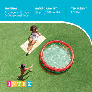 Intex 66-Inch Round Inflatable Outdoor Kids Swimming and Wading Watermelon Pool