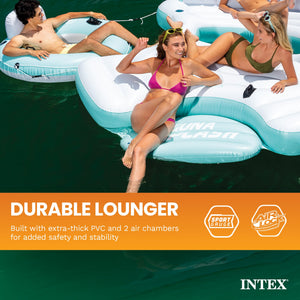 Intex Laguna Splash Island Floating Water Raft with 2 Detachable Lounge Tubes