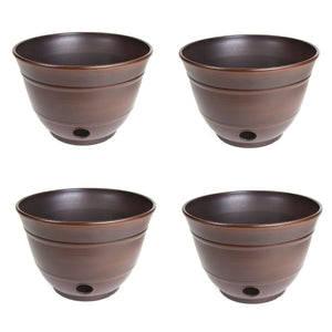 Liberty Garden Banded High Density Resin Hose Holder Pot with Drainage (4 Pack)
