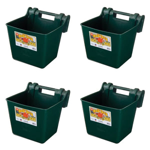 Little Giant Heavy Duty 15 Quart Mountable Plastic Hook Feeder, Green (4 Pack)