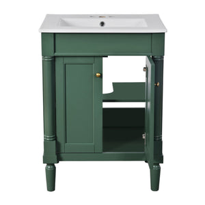 Bathroom Vanity With Top Sink, 2 Tier Storage Cabinet