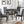 Biony Espresso Wood Dining Set with Gray Fabric Nailhead Chairs