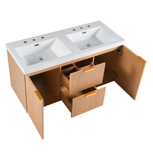 Modern Wall Mounted Bathroom Vanity, Soft Close Doors