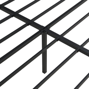 Heavy Duty Queen Size Bed Frame With Quiet Support - Black