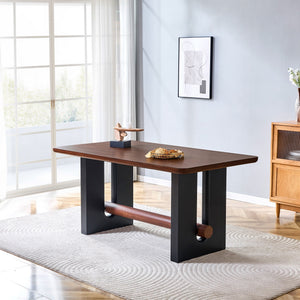 Compact Dining Table - Walnut / Black