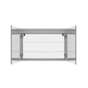 LED Medicine Cabinet With Mirror, Double Door With Defogger, Dimmer, Surface Mount
