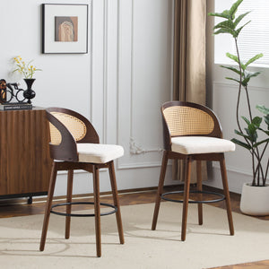 Como Indoor Wood Barstool Set of 2
