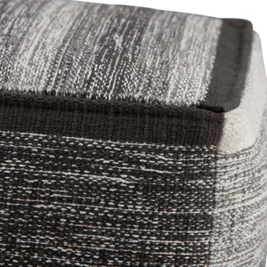 Naya Cube Pouf Patterned Grey Melange