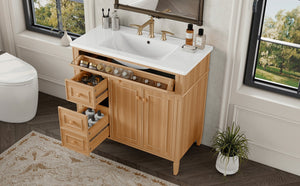 36" Bathroom Vanity with Sink, Solid Wood & MDF Cabinet
