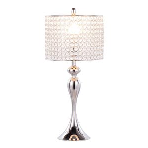 Ashland - Contemporary Table Lamp Round Clear Crystal Beads (Set of 2) - Polished Nickel