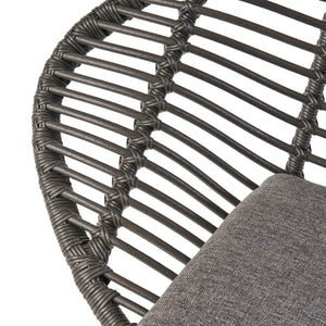 Cordella Outdoor Woven Wicker Chairs with Cushions, Set of 2