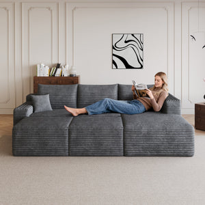 95" Cloud Sectional Sofa with 2 Ottomans