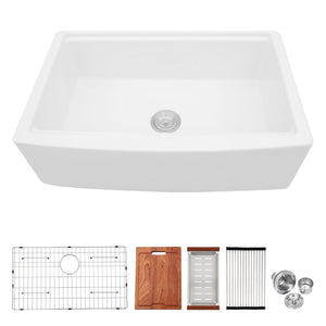 Classic Ceramic Farmhouse Sink Workstation Single Bowl With Durable Finish