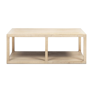 Ellis 48" Reclaimed Wood Open Frame Coffee Table with Lower Shelf