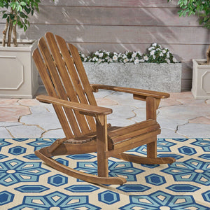 Echoes Outdoor Acacia Wood Adirondack Rocking Chair
