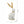 White Magnesium Rabbit Figurine with Gold Iron Ears
