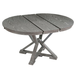 Dining Set With Extendable Round Table And 4 Upholstered Chairs