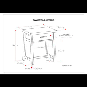Sawhorse - Handcrafted Bedside Table