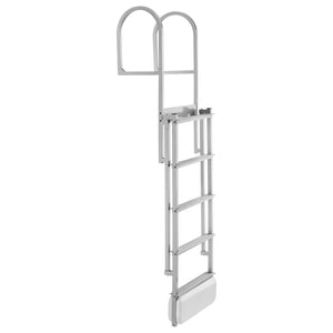 Retractable Dock Ladder, 5 Steps, Aluminum Alloy with Auto-Lift Float