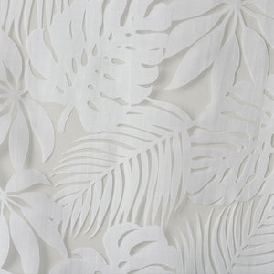 Palm Leaf Burnout Sheer Window Curtain White 50x63