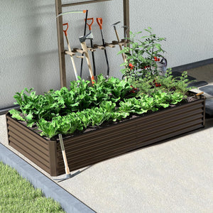 8x4x1.5 ft Galvanized Raised Garden Bed