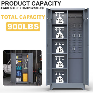 Gray And Metal Storage Cabinet