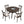 Modern Round Rubber Wood Dining Table for 4-6
