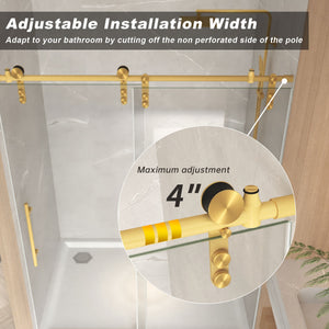 44-48" x 76" Frameless Sliding Shower Door