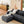 Aviana Armless Sofa With Pillow Plush Fabric - Dark