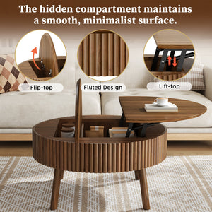 Modern Round Lift-Top Coffee Table