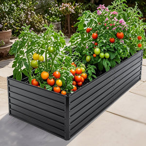 Metal Raised Garden Bed Outdoor 7.2x3.6x2 FT Galvanized Raised Garden Bed Kit