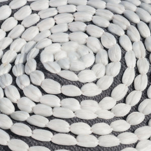 River Handcrafted Cylindrical Pouf in Water Resistant Fabric