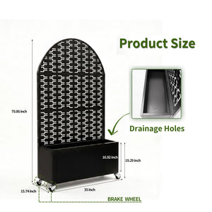 Arched Decorative Privacy Screen with Planter Box