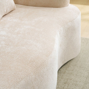 Modular L-Shape Sectional Sofa With Curved Chaise