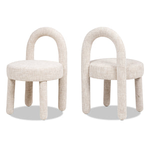 Penny Round Arched Fully Upholstered Dining Side Chair, Set of 2