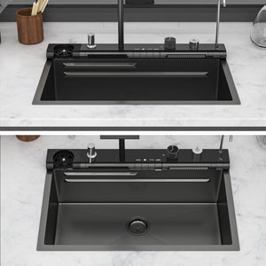 30" Single Bowl Kitchen Sink With Smart LED Faucet