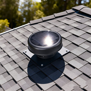12" Flush Mount Round Solar Roof Vent Fan, 30W Dual Power