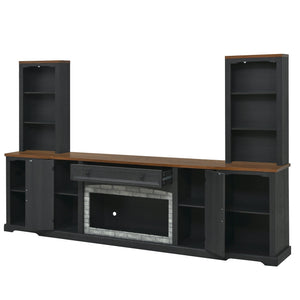 3-Piece TV Stand Set with Curved Side Cabinets for TVs Up to 70"