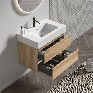 Grace 30 Rough Oak Wall-Mounted Bathroom Vanity