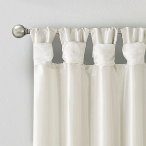 Twist Tab Lined Window Curtain Panel White 50x95