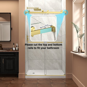 43"-48" W x 76" H Brushed Frameless Shower Door