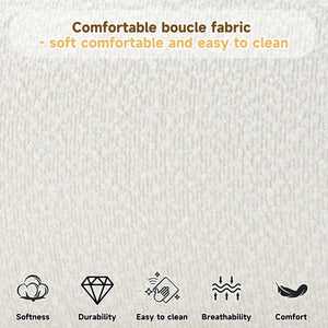 Cream Style Fabric Upholstered Bed, Simple Modern Bedroom Double Bed, Queen