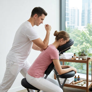 Portable Massage Chair for Tattoo and Spa with Adjustable Face Cradle and Carrying Bag