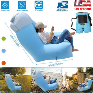 Inflatable Lounger Air Sofa Chair Couch w/ Portable Organizing Bag Waterproof Anti-Leaking for Backyard Lakeside Beach Traveling Camping Picnics