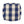 Connor Checkered Square Pouf Ottoman and Floor Cushion Ivory Navy