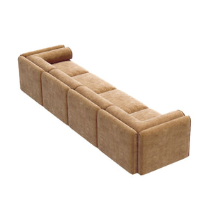 Stylish Sofa With Storage Seat And Cylindrical Backrest