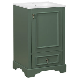 Bathroom Vanity With Sink, Soft Close Door, Adjustable U-Shaped Shelf